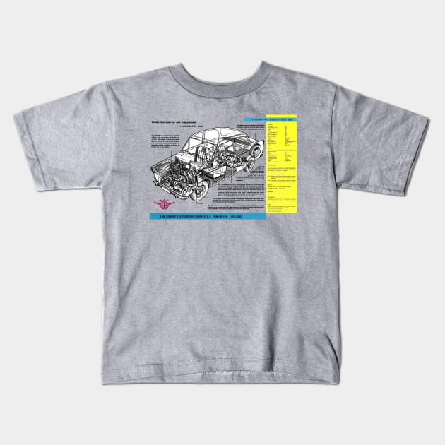 DAF 600 - brochure cutaway Kids T-Shirt by Throwback Motors